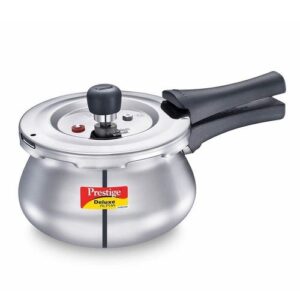 Prestige Deluxe Alpha Svachh Stainless Steel Spillage Control Baby Handi Pressure Cooker, 2 L (Silver)