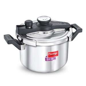 Prestige Clip-on Svachh Stainless Steel Spillage Control Pressure Cooker with Glass Lid, 5 L (Silver)