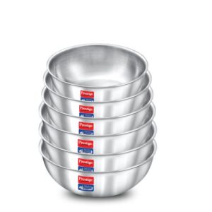 Prestige 6 PC Tri ply Tasla Kadai Set with free Pakkad | Gas & Induction Compatible| 304 food grade stainless steel