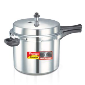 Prestige Popular Plus Virgin Aluminium Gas and Induction Compatible Pressure Cooker, 10 L (Silver)