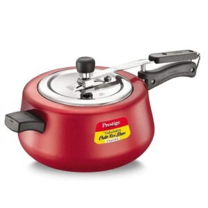 Prestige Nakshatra Cute Duo Svachh Aluminium Spillage Control Pressure Cooker, 5 L (Red)