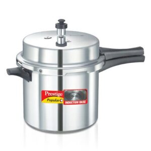 Prestige Popular Plus Virgin Aluminium Gas and Induction Compatible Pressure Cooker, 6 L (Silver)