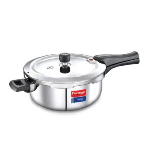 Prestige Svachh Triply Outer Lid Pressure Cooker with Unique Deep Lid for Spillage Control, 3.5 Litre, Silver