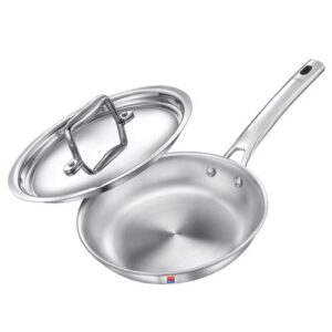 Prestige 20cm/1.0L Tri-Ply Stainless Steel Splendid Fry Pan with Lid|Gas and Induction Compatible
