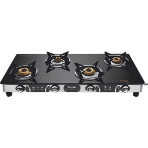 Preethi Blue Flame Jumbo Max 4 Burner Glass Top Gas Stove