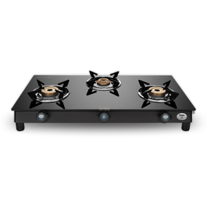 Preethi Sparkle Power Duo 3 Burner Glass top Gas Stove