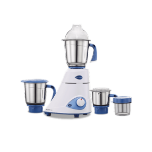 Preethi Blue Leaf Silver Mixer Grinder 600 Watt with 4 Jars (White)