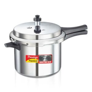 Prestige Popular Plus Virgin Aluminium Gas and Induction Compatible Pressure Cooker, 5 L (Silver)