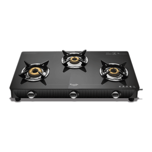 Preethi Valentino Carbon 3 Burner Glass Top Gas Stove