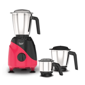 Preethi Peppy mixer grinder, 750 watt, Red-Black, 3 Jars, 3D Airflow Technology, 5yr Motor Warranty & Lifelong Free Service