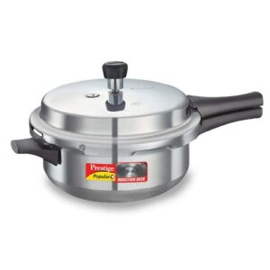 Prestige Popular Plus Virgin Aluminium Gas and Induction Compatible Junior Deep Pan Pressure Cooker, 4 L (Silver)