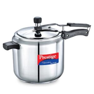 Prestige Nakshatra Alpha Stainless Steel Gas and Induction Compatible Pressure Cooker, 7 L (Silver)