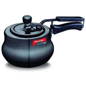 Prestige Nakshatra Plus Svachh Hard Anodised Spillage Control Handi Pressure Cooker, 3 L (Black