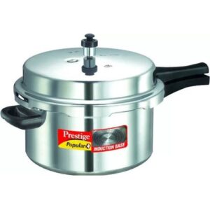 Prestige Popular Plus Virgin Aluminium Gas and Induction Compatible Pressure Cooker, 7.5 L (Silver)
