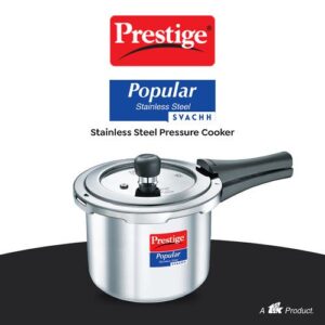Prestige Popular Svachh Spillage Control Stainless Steel Pressure Cooker, 3 L (Silver)