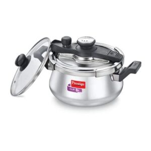 Prestige Clip-on Svachh Stainless Steel Spillage Control Handi Pressure Cooker, 5 L (Silver)