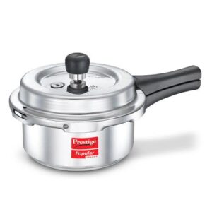 Prestige Popular Svachh Virgin Aluminium Gas and Induction Compatible Pressure Cooker, (Silver)