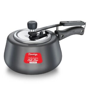Prestige Nakshatra Cute Duo Svachh Hard Anodised Spillage Control Pressure Cooker, 2 L (Black)