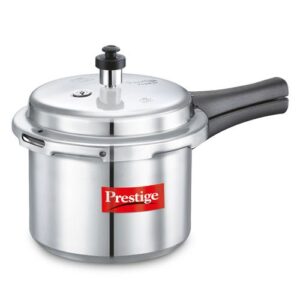 Prestige Popular Virgin Aluminium Precision Weight Valve Pressure Cooker, (Silver)