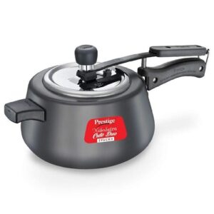 Prestige Nakshatra Cute Duo Svachh Hard Anodised Spillage Control Pressure Cooker, 5 L (Black)