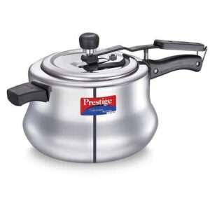 Prestige Nakshatra Alpha Svachh Stainless Steel Spillage Control Handi Pressure Cooker, 5.5 L (Silver)
