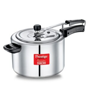 Prestige Nakshatra Svachh Aluminium Spillage Control Pressure Cooker, 6.5 L (Silver)