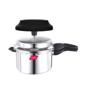 Preethi Induction Base Stainless Steel Outer Lid Pressure Cooker, 5 Litres, Silver-(Spill Splash Shield) PC 026