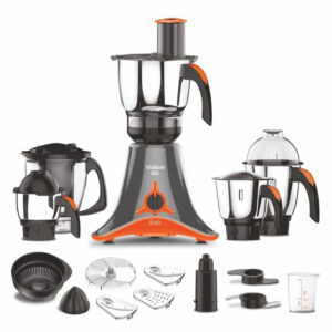 Vidiem Evo ADC 750W Mixer Grinder with 5 Jars (Black & Orange)