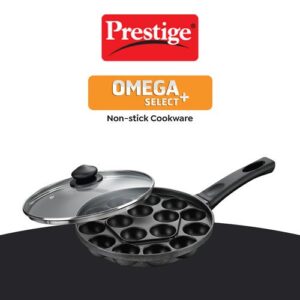 Prestige Omega Select Plus Paniyarakkal with Lid 24 cm (Aluminium, Non-stick)