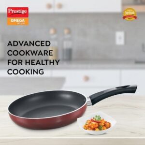 Prestige Omega Deluxe Aluminium Induction Base Non-Stick Fry Pan, 24 cm (1.7 L) (Red)