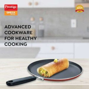 Prestige Omega Deluxe Aluminium Induction Base Non-Stick Omni Tawa, 30 cm (Red)