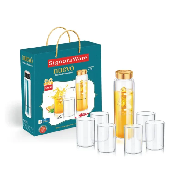 Signoraware Nuevo 1 Bottle & 6 Glasses Set