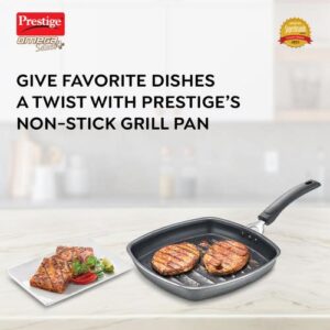 Prestige Omega Select Plus Aluminium Non-stick Coating Square Grill Pan, 25cm, 1.8 L (Black)