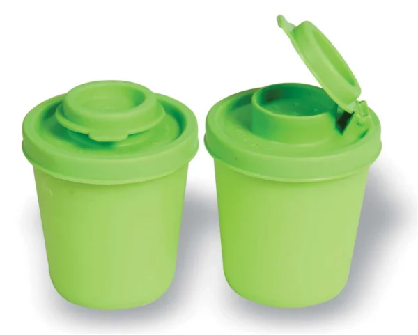 Signoraware Spice Shaker Medium, Set of 2, Moisture Proof Salt Shaker to go Camping Picnic Outdoors Kitchen Lunch Boxes Travel Spice Set with Colourful Covers Lids Plastic Airtight Spice Jar Dispenser - Image 4