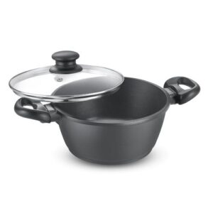 Omega Die-Cast Plus Aluminium Non-Stick Casserole 20 Cm with Glass Lid