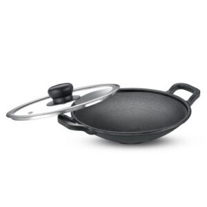 Prestige Cast Iron Cookware Appachetty with Glass Lid, Dia 20 Cm