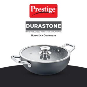 PRESTIGE DURASTONE HARD ANODISED NON-STICK COOKWARE DEEP KADAI 30cm (5 LITRE) WITH GLASS LID
