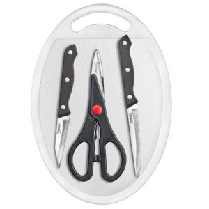 Prestige Tru-Edge 4 Pc Knife Set (Utility Knife, Paring Knife, Scissors, and Board)