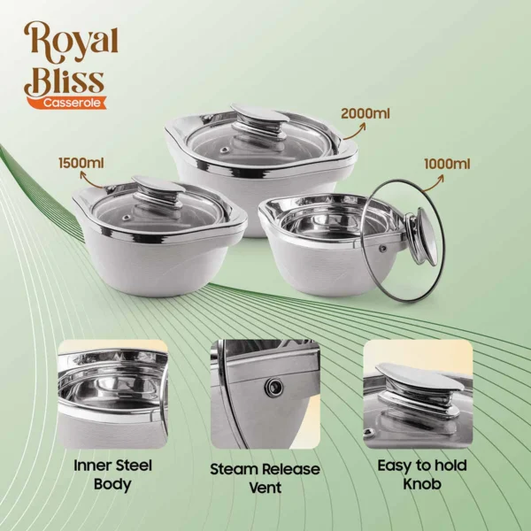 Signoraware Royal Bliss Casserole - Set of 3 - Image 2
