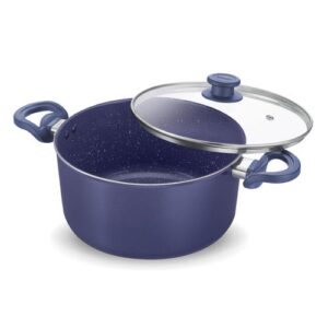 Prestige Ceraglide Ceramic Coated 20cm Non-Stick casserole with glass lid | Consumes Less Oil|Preferred For High Heating & Even Heating|Stain-Resistant|Gas & Induction Compatible|No Harmful Chemicals