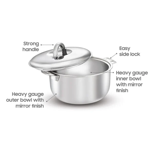 Signoraware Blaze 'N' Cool Casserole 1500ml | Double Wall for Serving Cooked Food and Storing Hot Food | HOT and WARM for Long Hour for Home Canteen Picnic use - Image 2