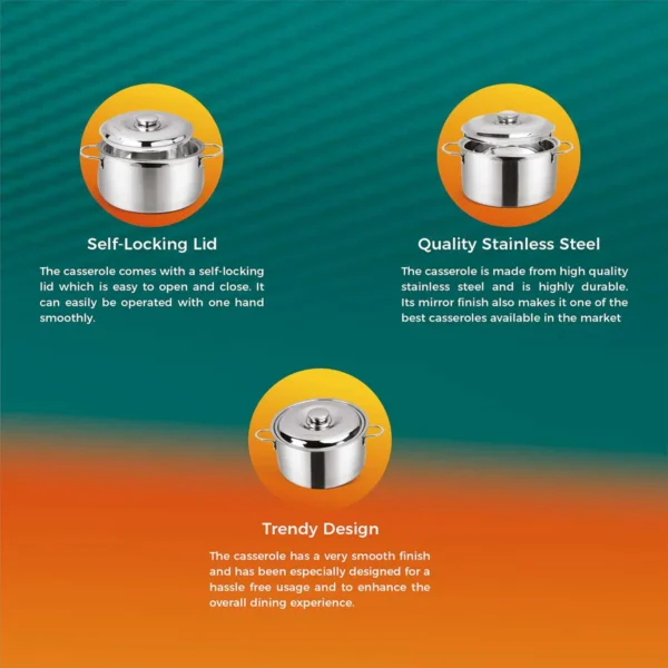 Signoraware Therma Casserole with Steel Handle (5500 ml.) - Image 3
