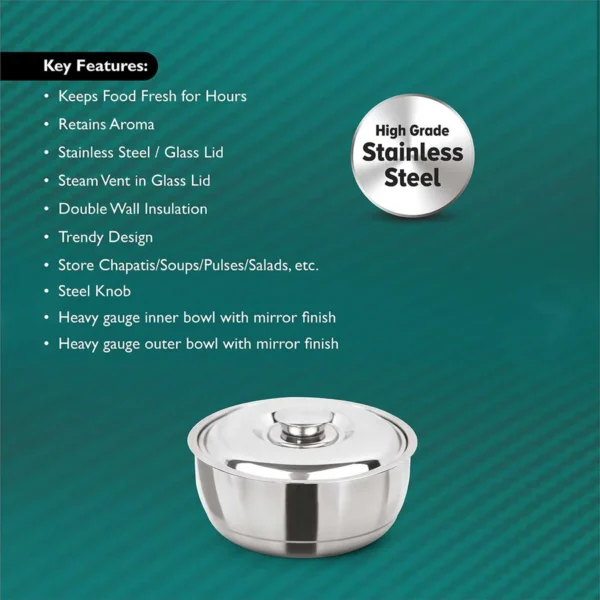 Signoraware Casserole With Steel Lid 1100 ml - Image 2