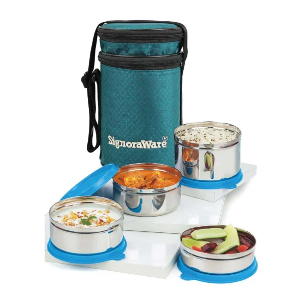 Signoraware Executive Stainless Steel Lunch Box Set, Set of 4, Big - Image 2
