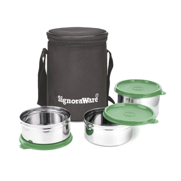 Signoraware Executive Stainless Steel Lunch Box Set, Set of 3, Medium - Image 5