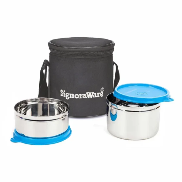 Signoraware Executive Stainless Steel Lunch Box Set, Set of 2, Small - Image 2