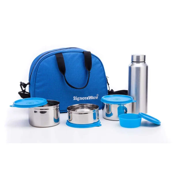 Signoraware Signoraware Sling Steel Lunch Box with Steel Bottle, Set of 5 - Image 2