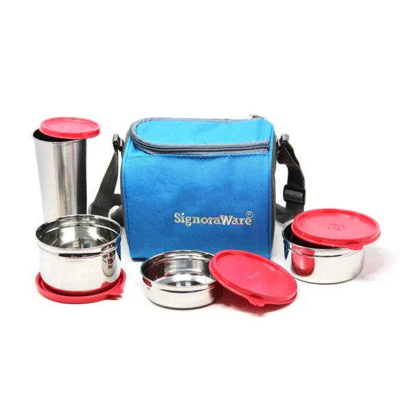 Signoraware Best Steel Lunch Box With Steel Tumbler - Image 2