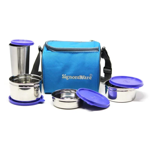 Signoraware Best Steel Lunch Box With Steel Tumbler - Image 3