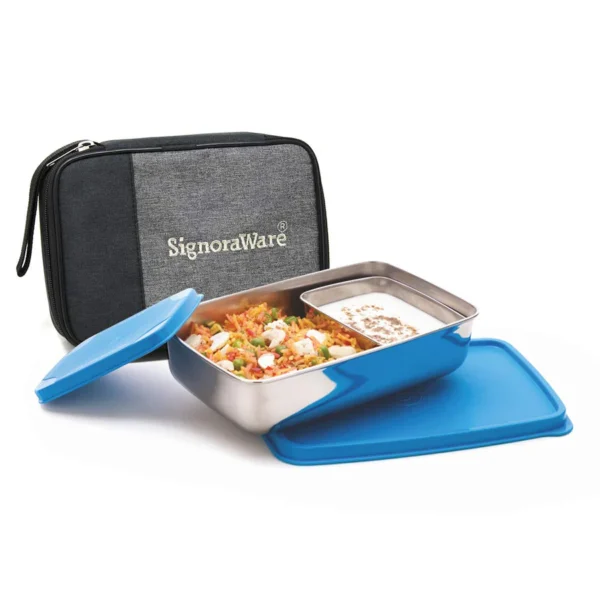 Signoraware Compact Steel Lunch Box (Big) with Bag - Image 2
